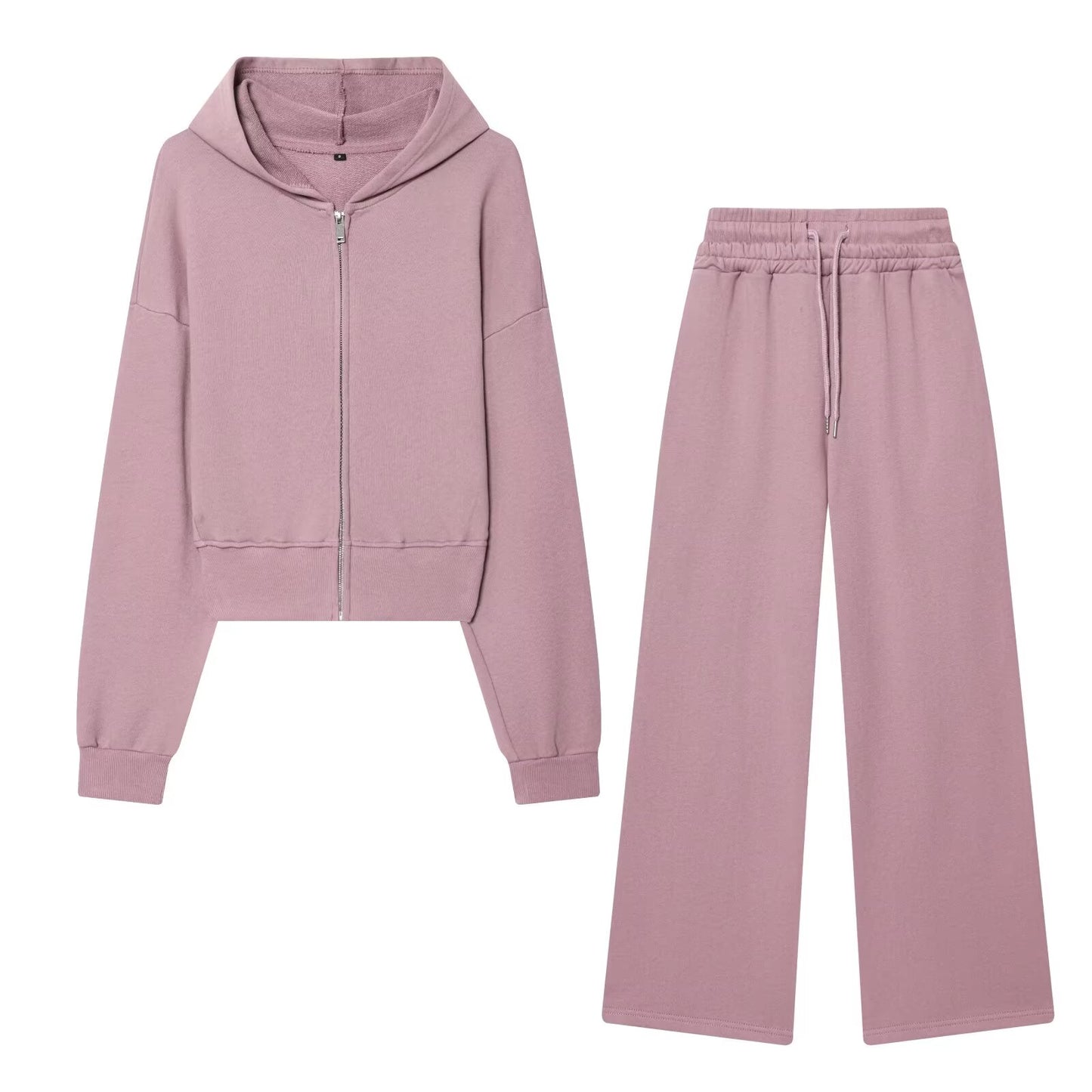 suit Women's 2 pieces long sleeved hooded short hoodie+Pants