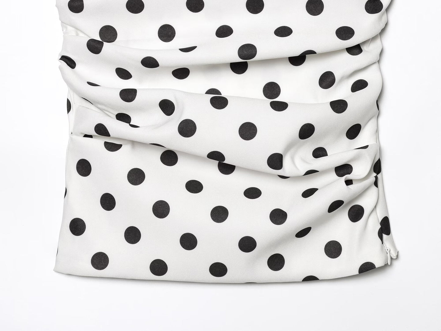 Women's New Fashion polka dot printed tight pleated strapless top