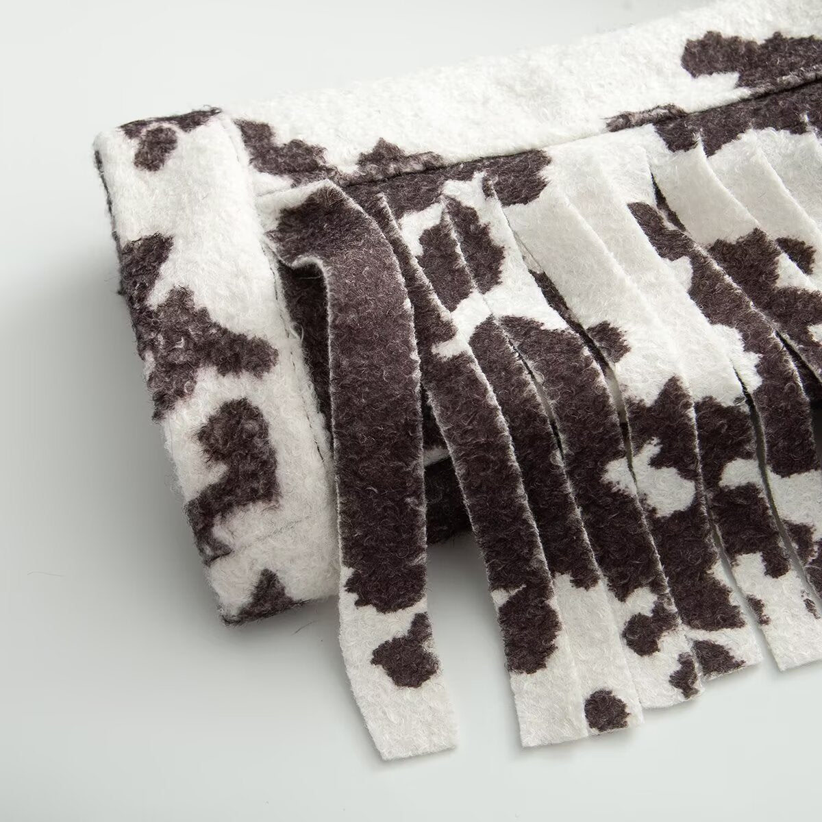 Women's retro versatile printed tassel jacket Coat