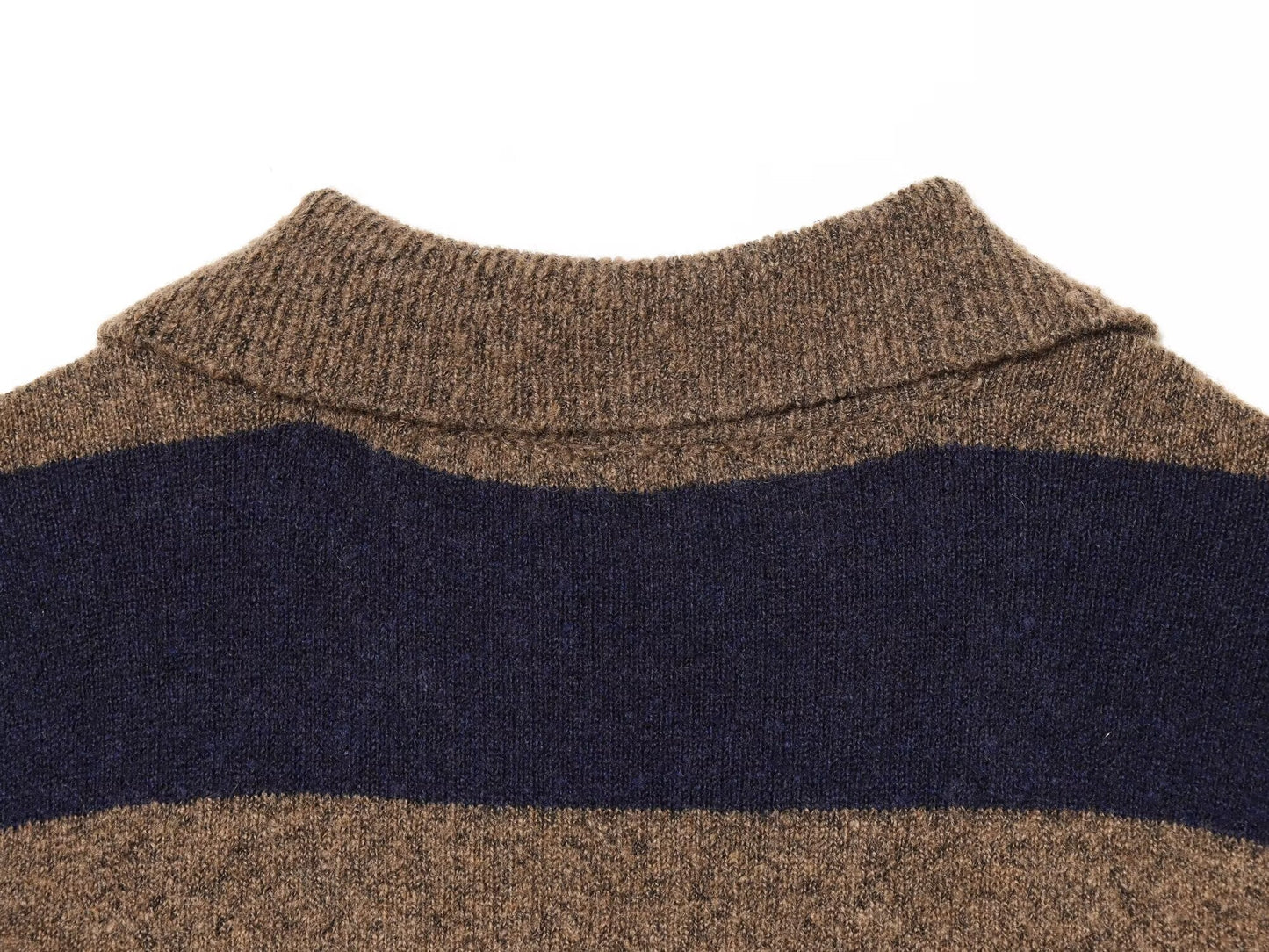 Women's comfortable Lapel striped knitted Coat