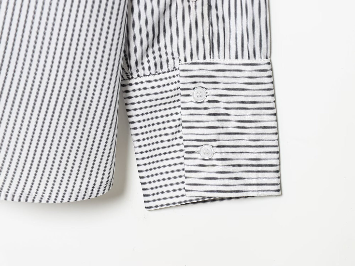Women's New Scarf Decorative Striped Poplin Shirt