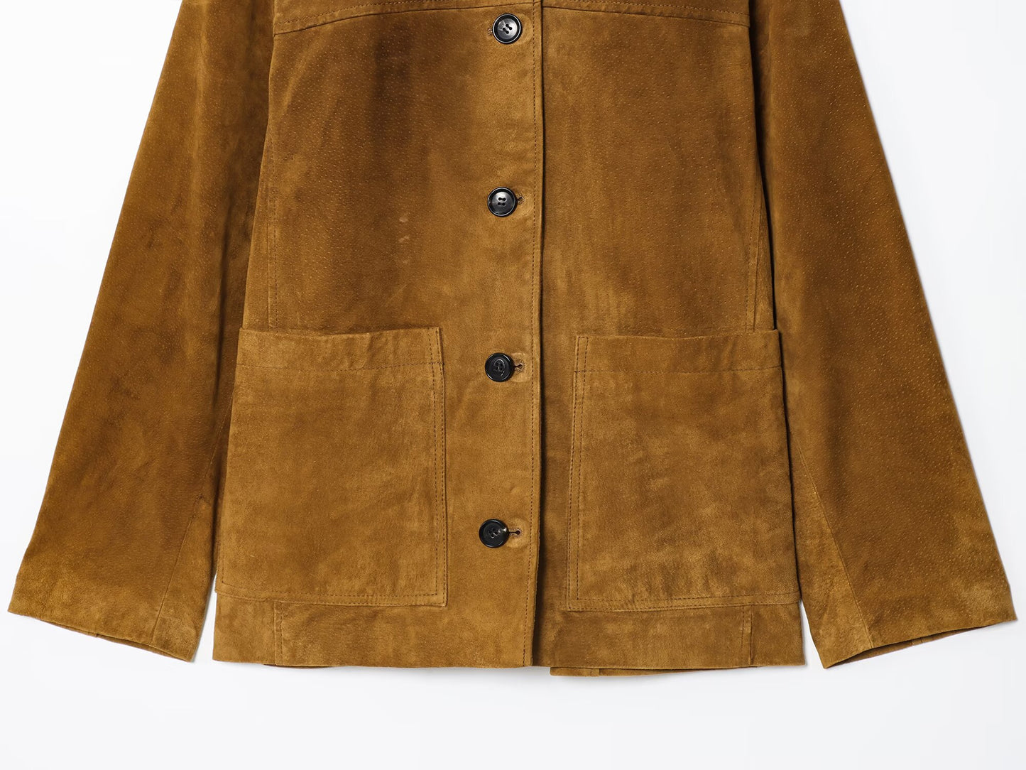 Women's new fashion anti suede effect loose lapel Button-up jacket