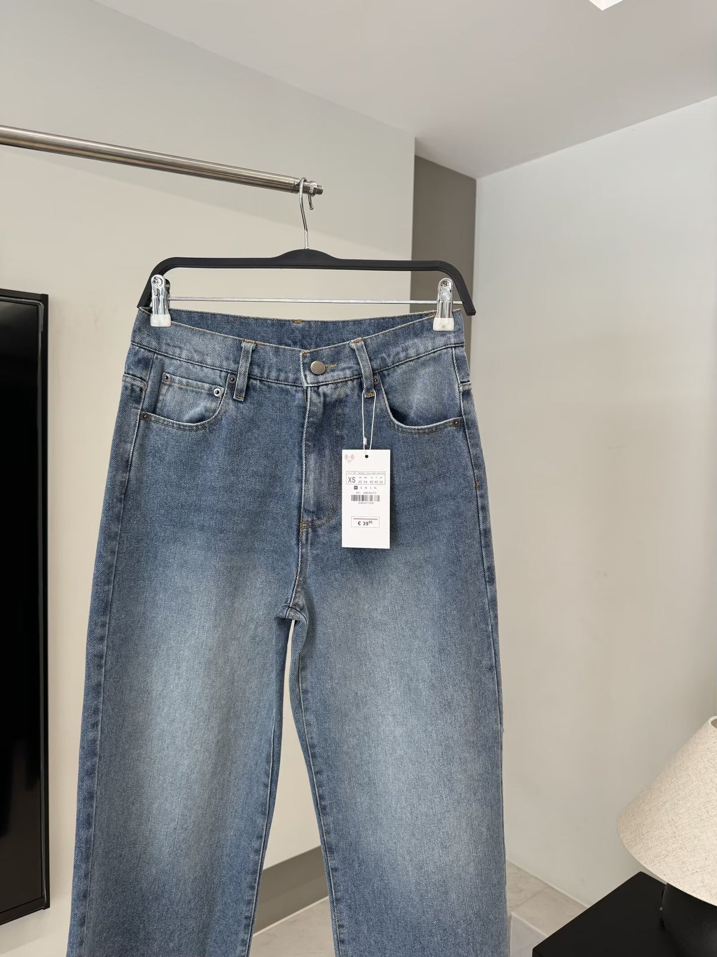 Women's chic fashion loose low waist casual wide leg jeans