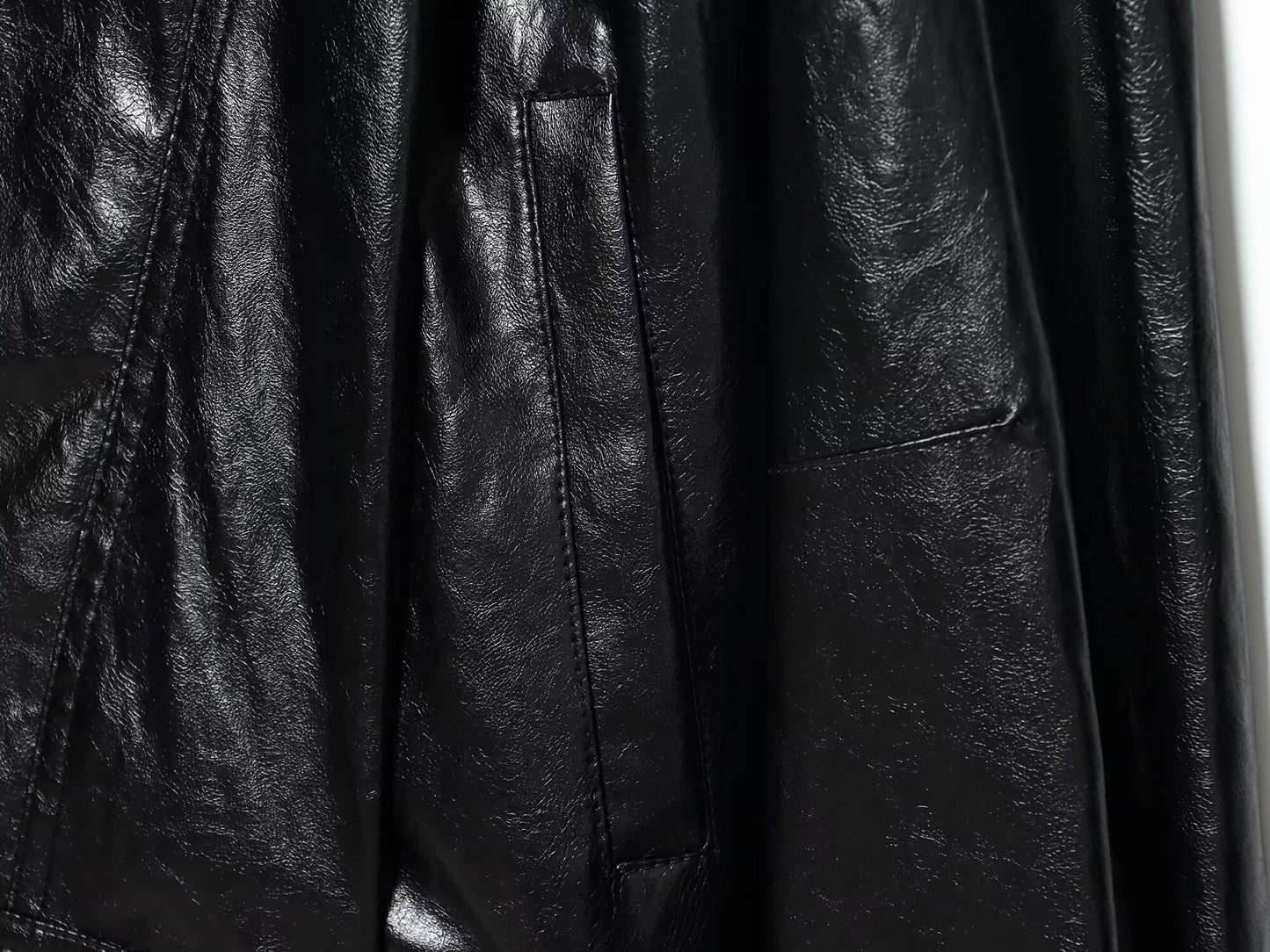 Women's loose faux leather pilot jacket Coat