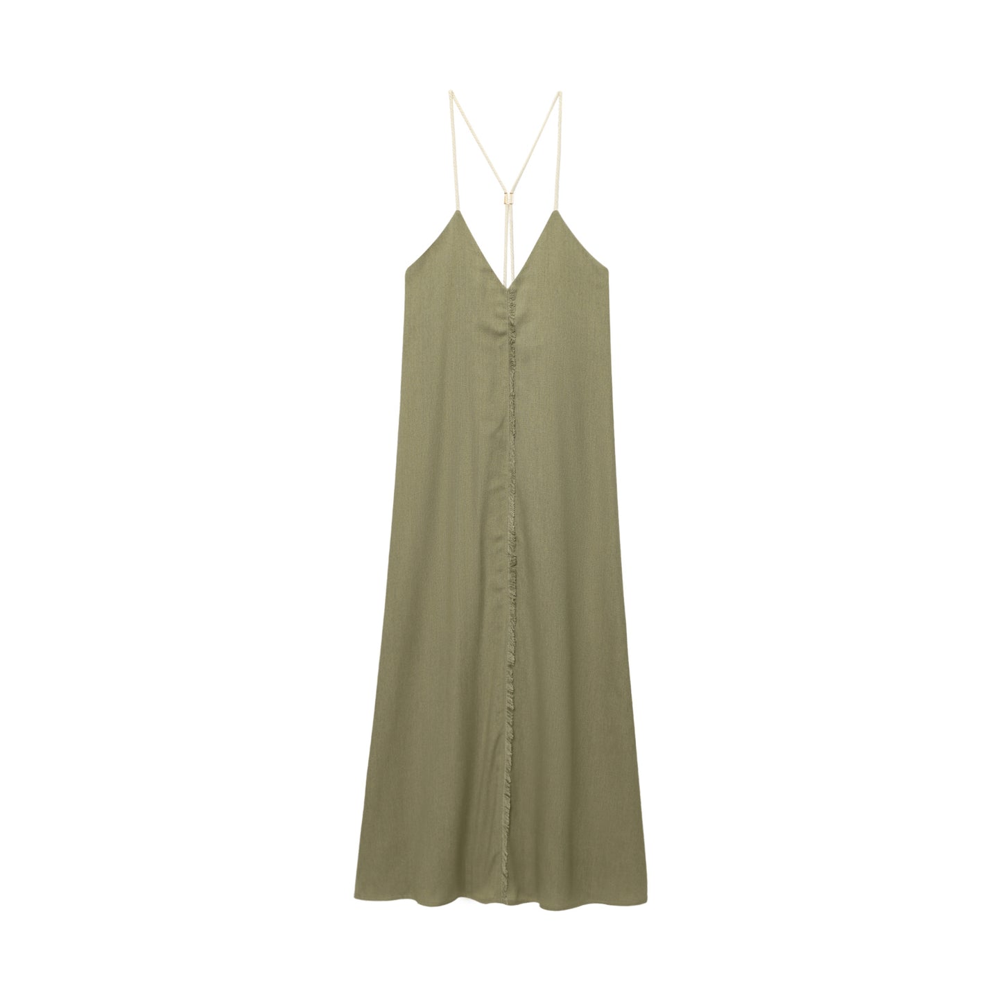 Women's 2025 fashion linen blended loose midi dress