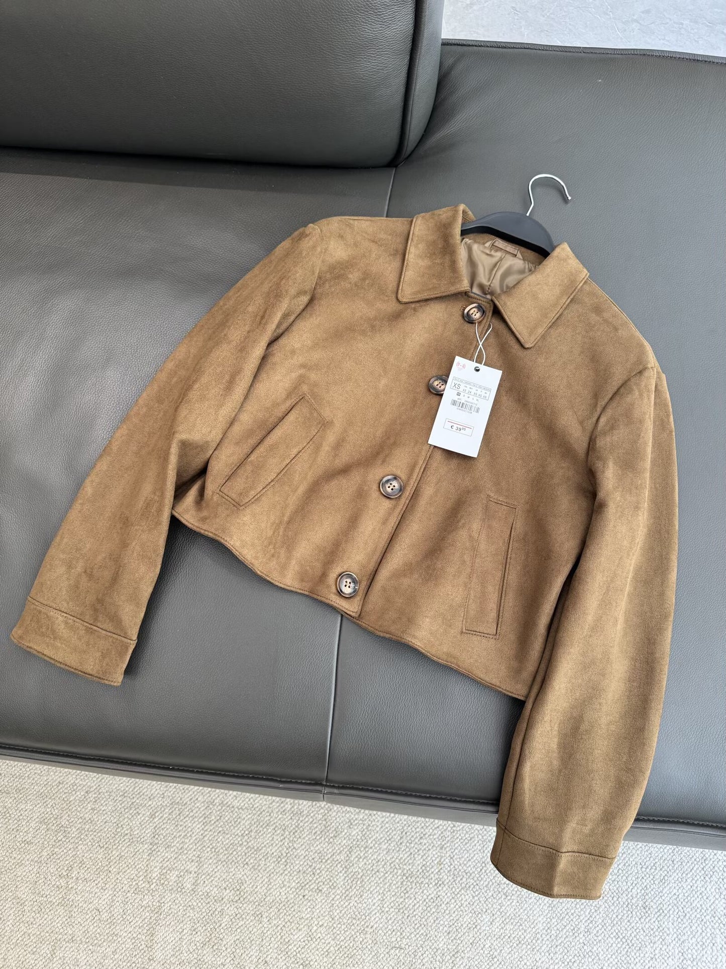 Women's 2025 new fashion short suede textured jacket Coat