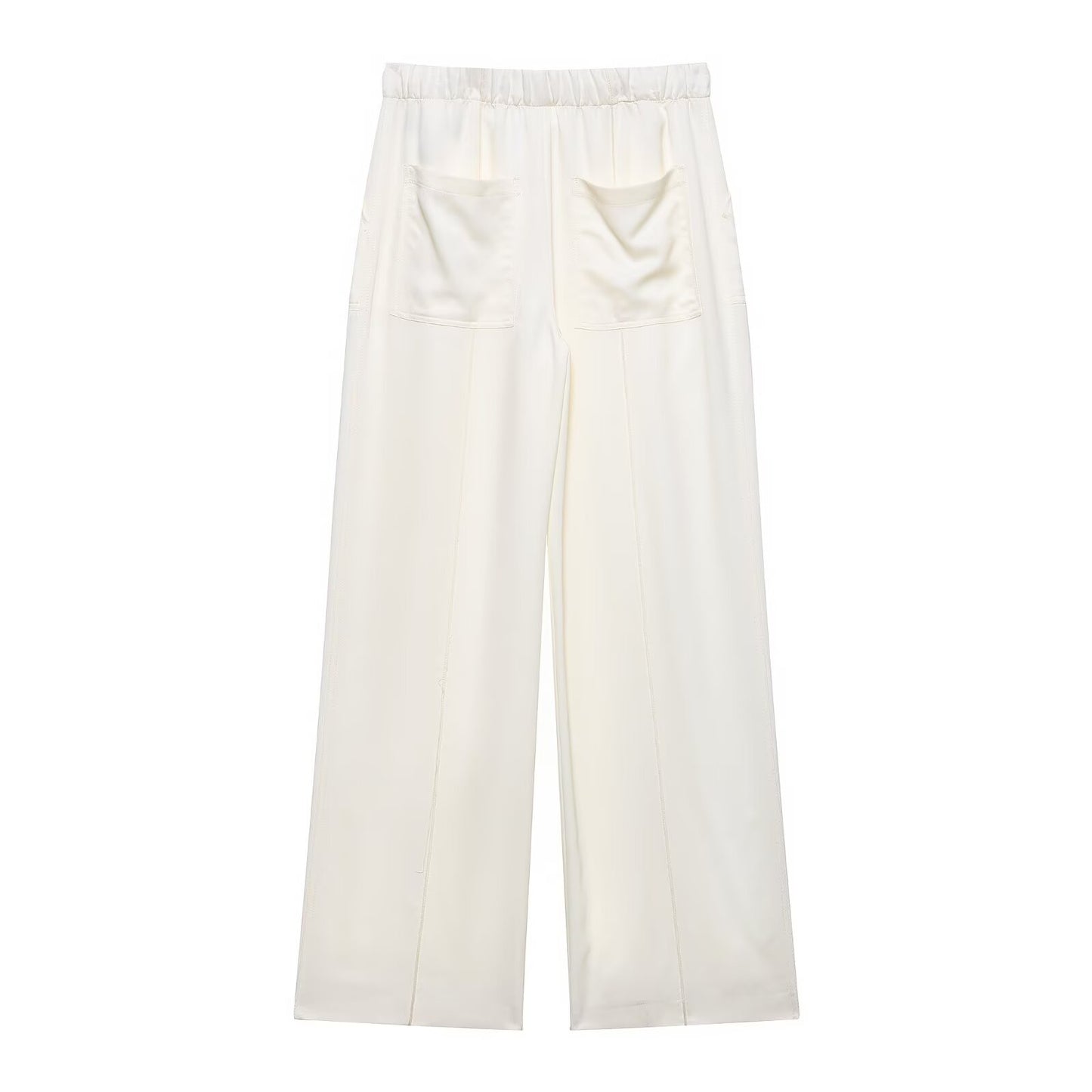 Women's new fashion loose elastic waist drawstring casual wide leg pants