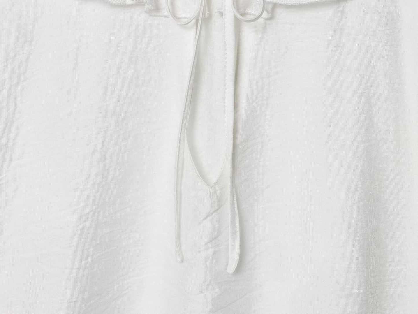 Women's 2025 new fashion linen blended white lace up shirt