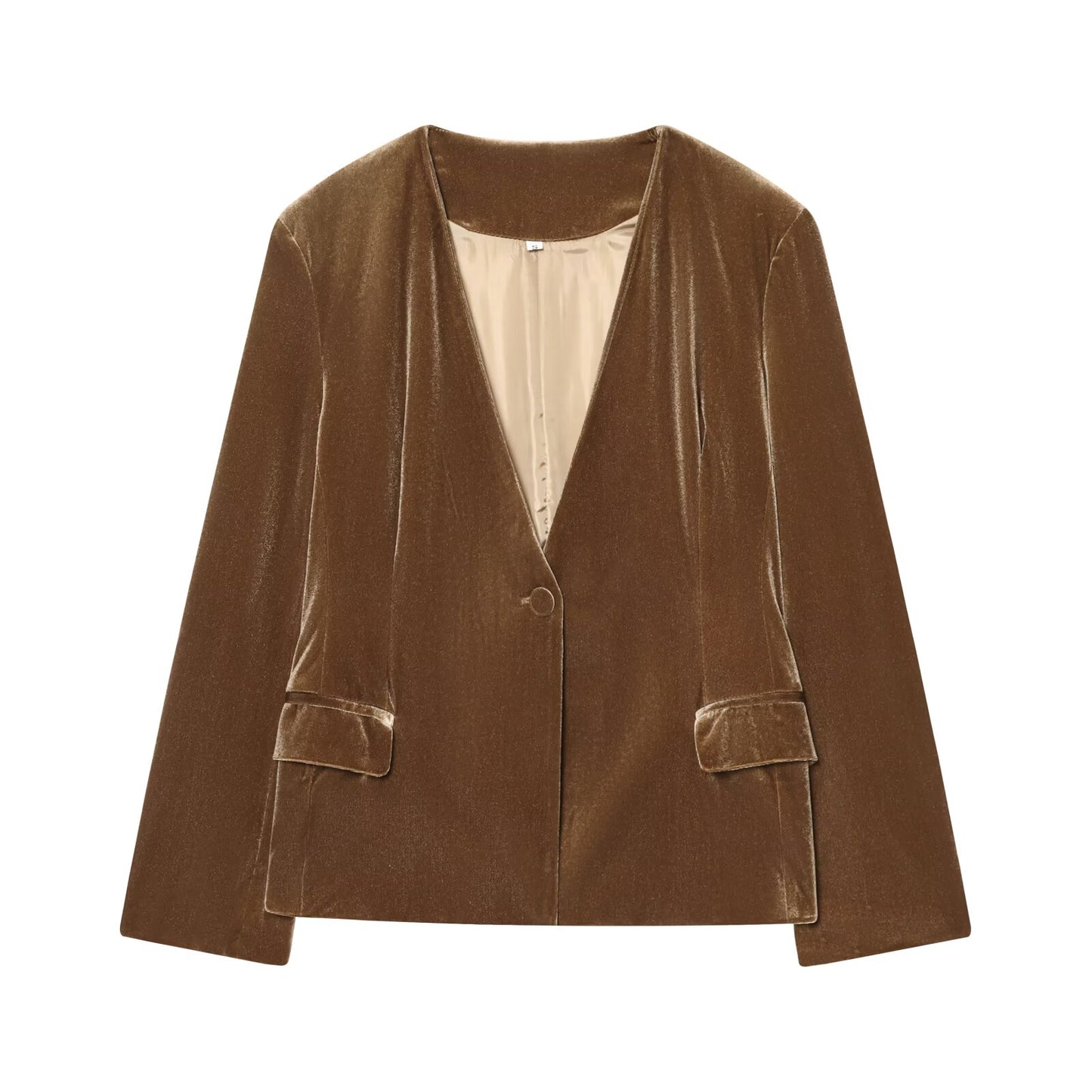 suit Women's 2 pieces velvet V-neck Blazer Coat+Pants