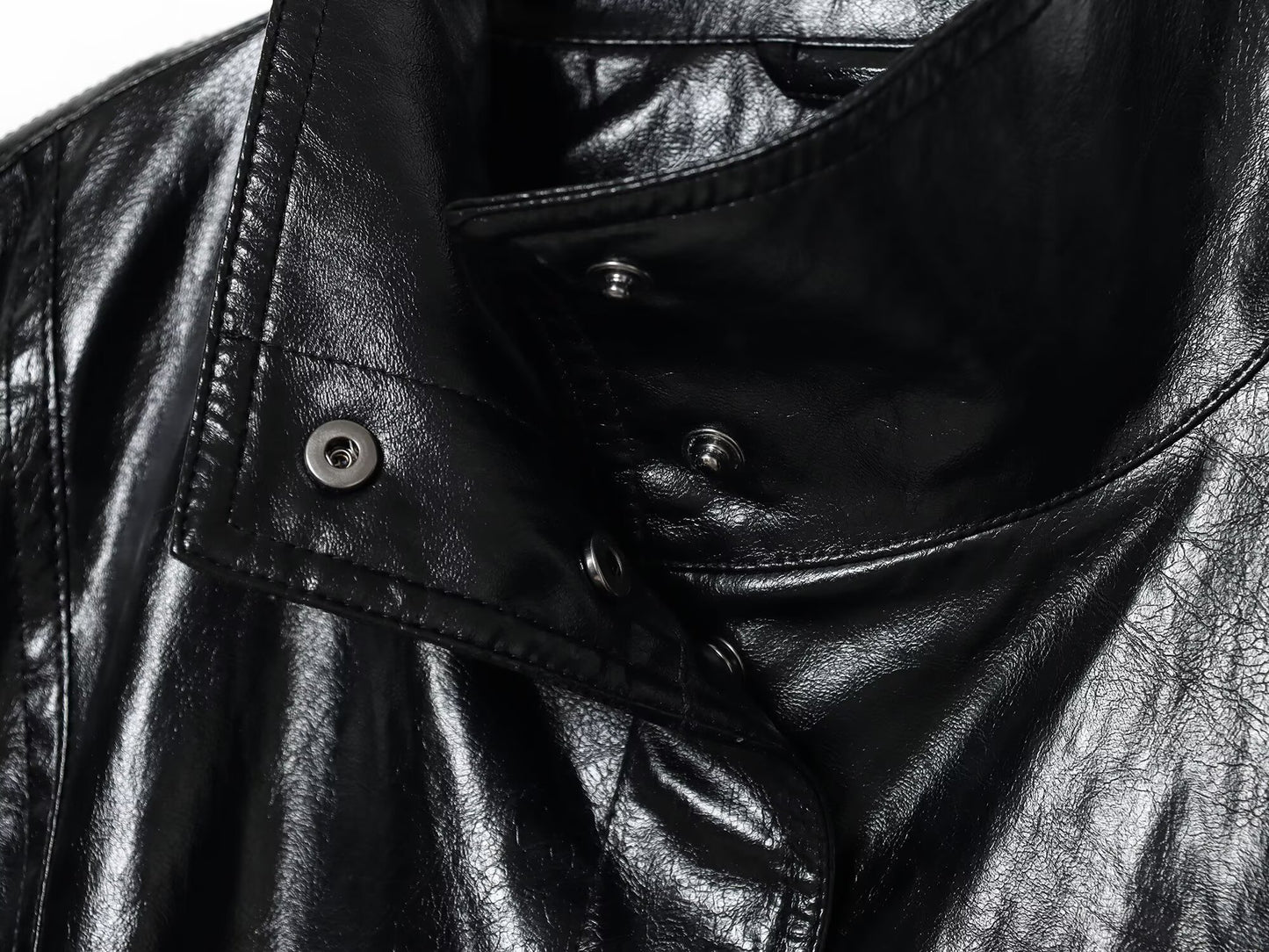 Women's loose faux leather pilot jacket Coat