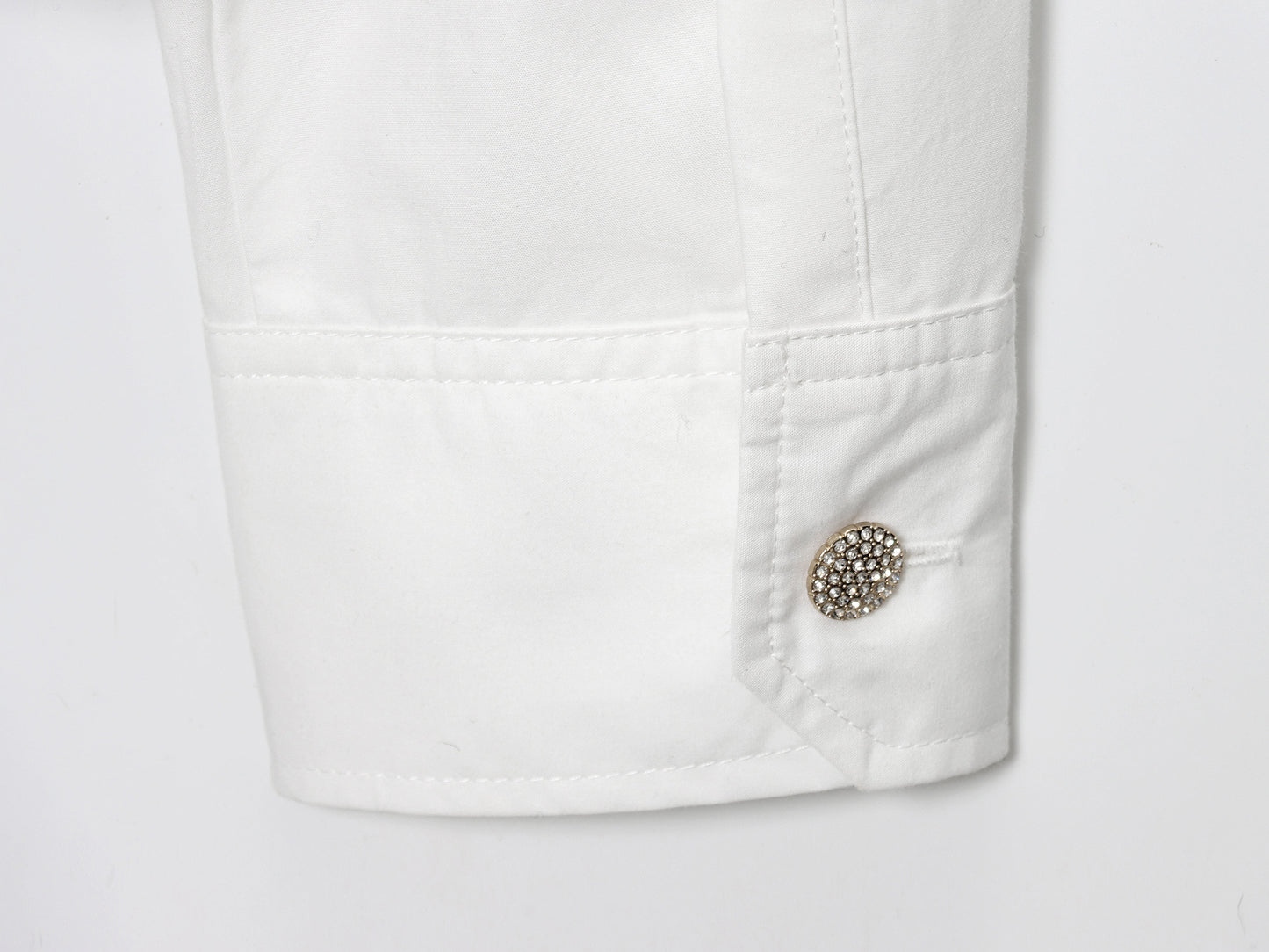 Women's jewelry button decoration poplin shirt