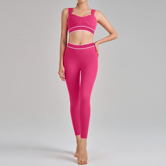 Women's new yoga clothes, high waist, hip, abdomen, sling and beautiful back running sports bra suit