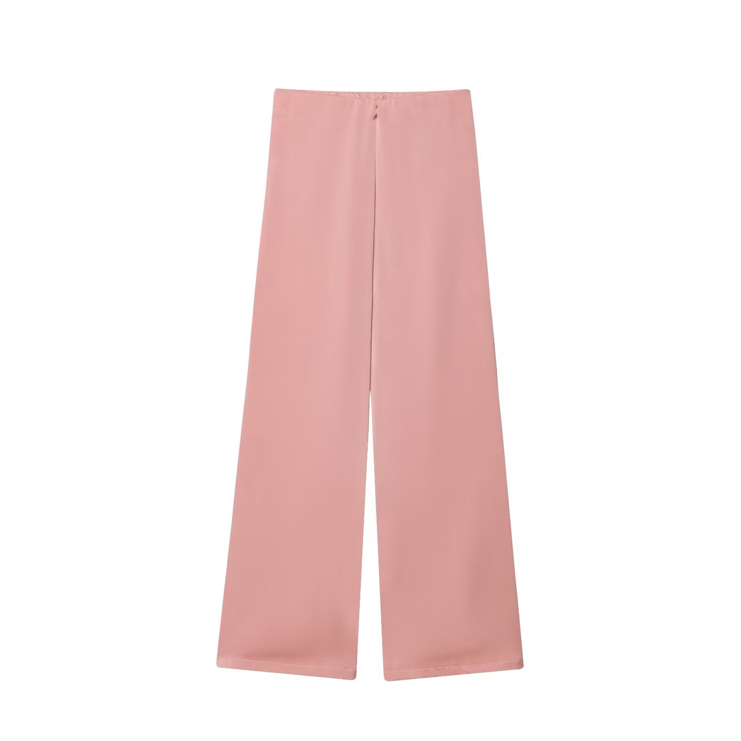 Women's 2025 new fashion satin textured strapless top+Pants suit