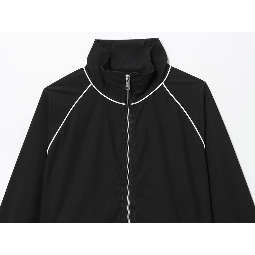 Women's new fashion side pocket casual stand collar nylon jacket