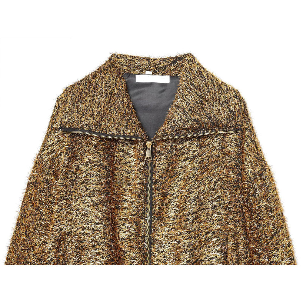 Women's metallic line Lapel pilot jacket Coat