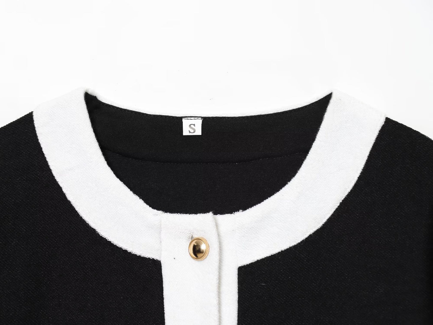 Women's 2 pieces short sleeved contrasting woolen Coat+Pants