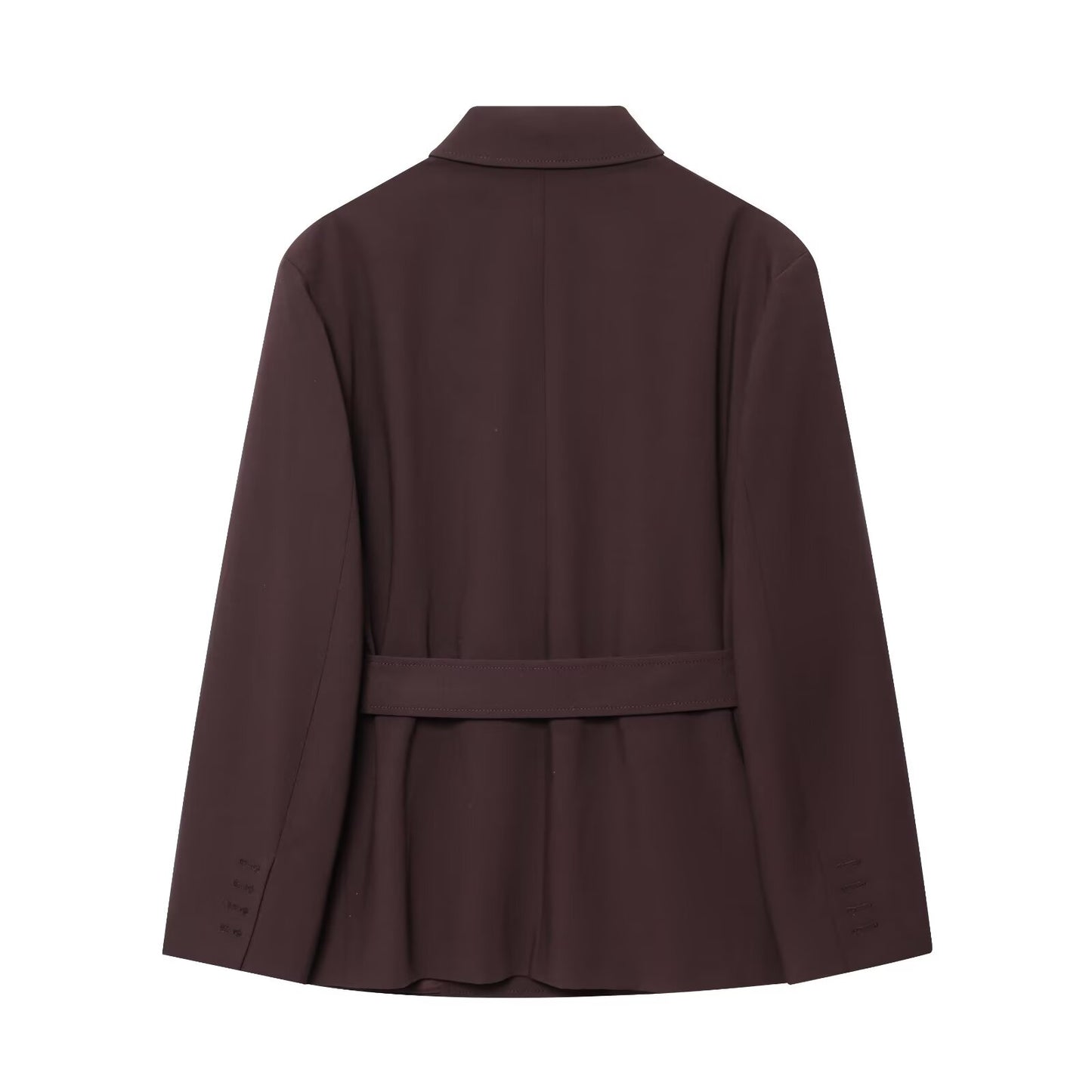 Women's new fashion with Belt Lapel double breasted suit jacket+Pants suit