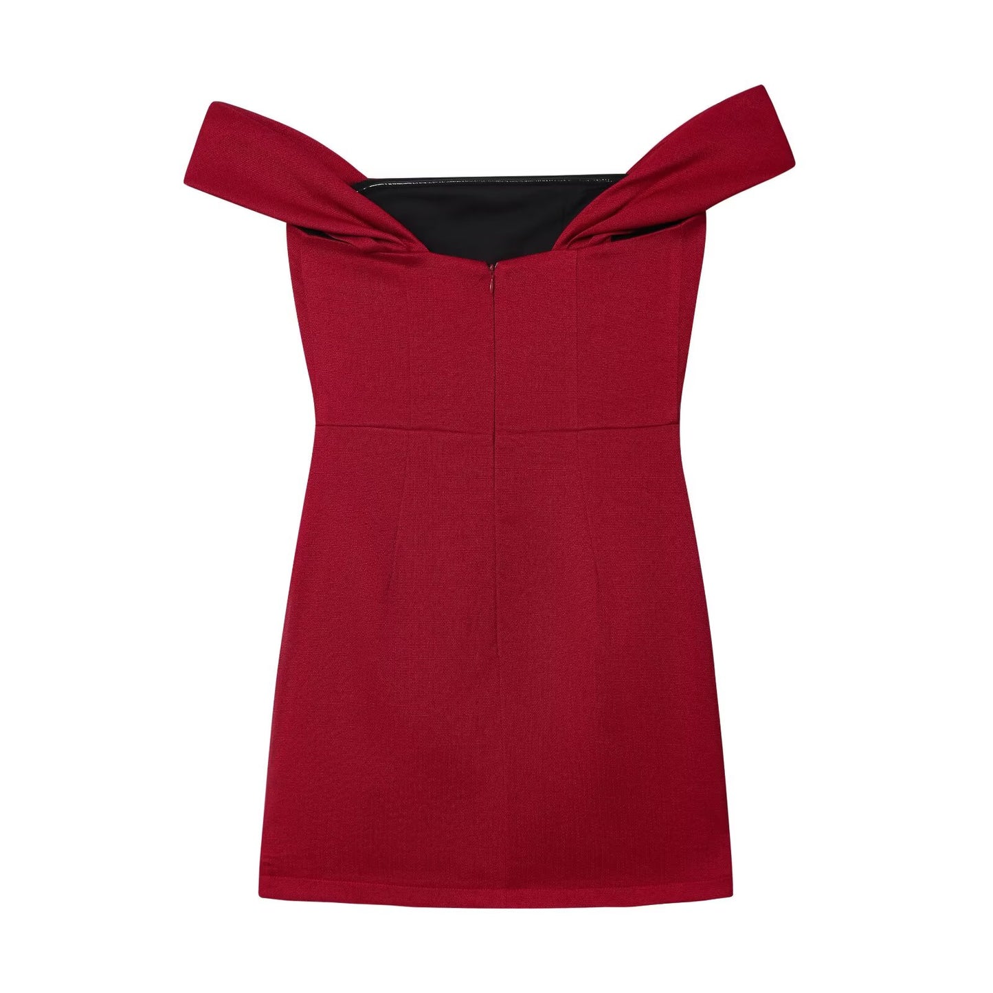 Women's new fashion off shoulder sleeveless pleated mini dress