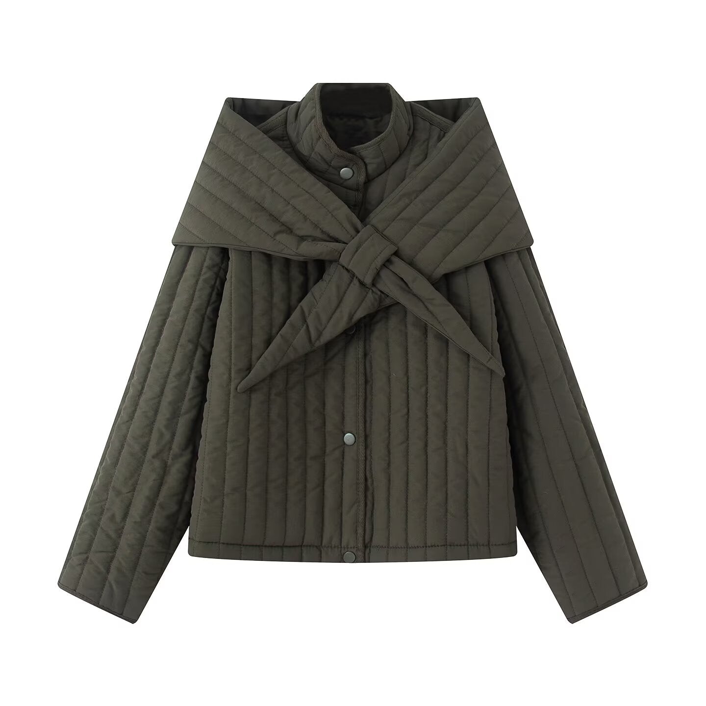 Women's winter New detachable scarf design stand collar cotton Coat