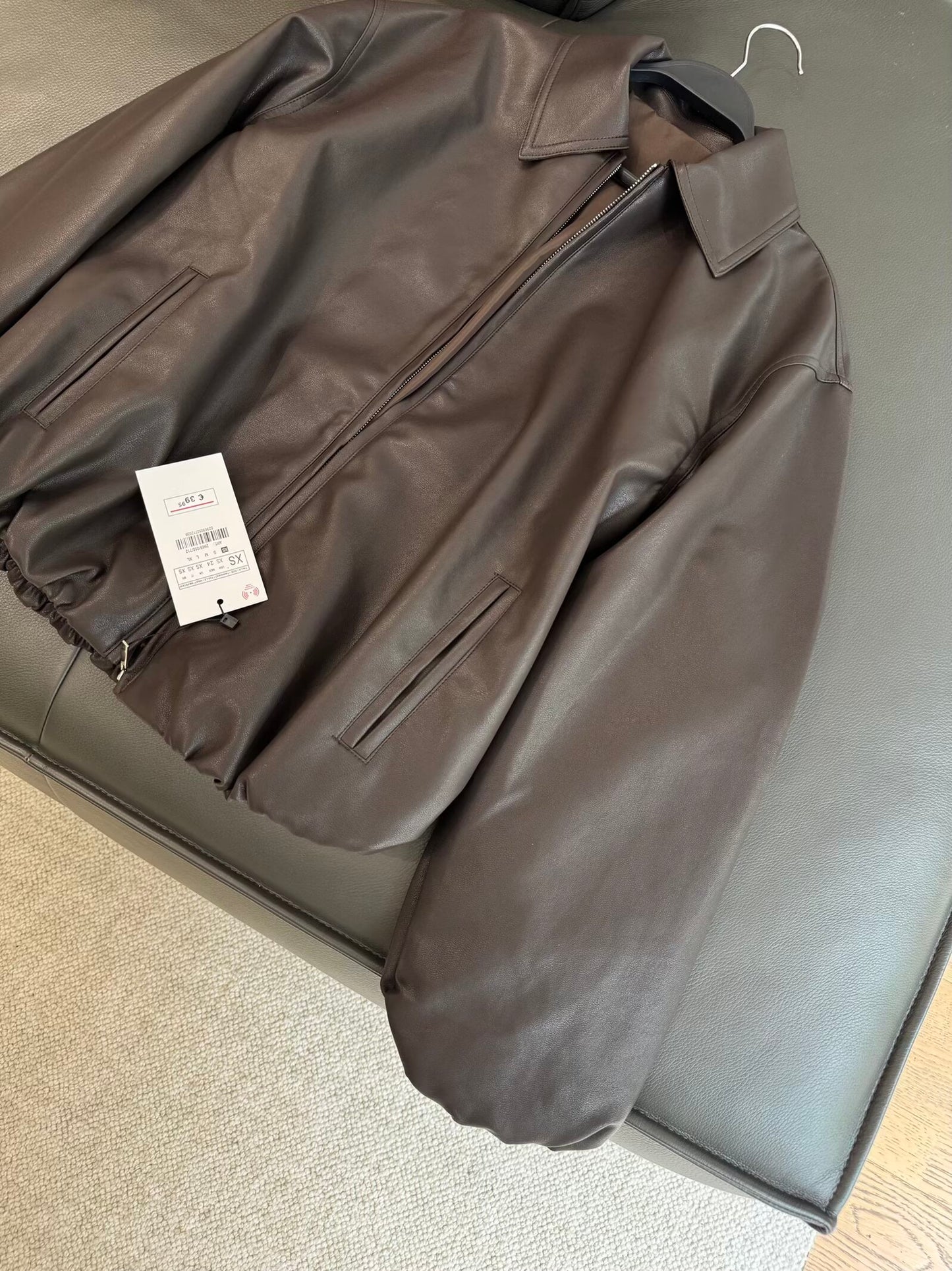 Women's new fashion casual lapel faux leather pilot jacket Coat