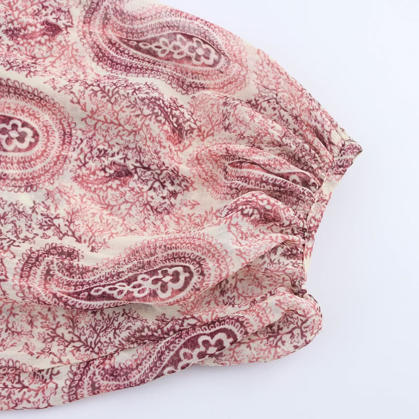 Women's new Fashion printed chiffon V-neck MIDI dress