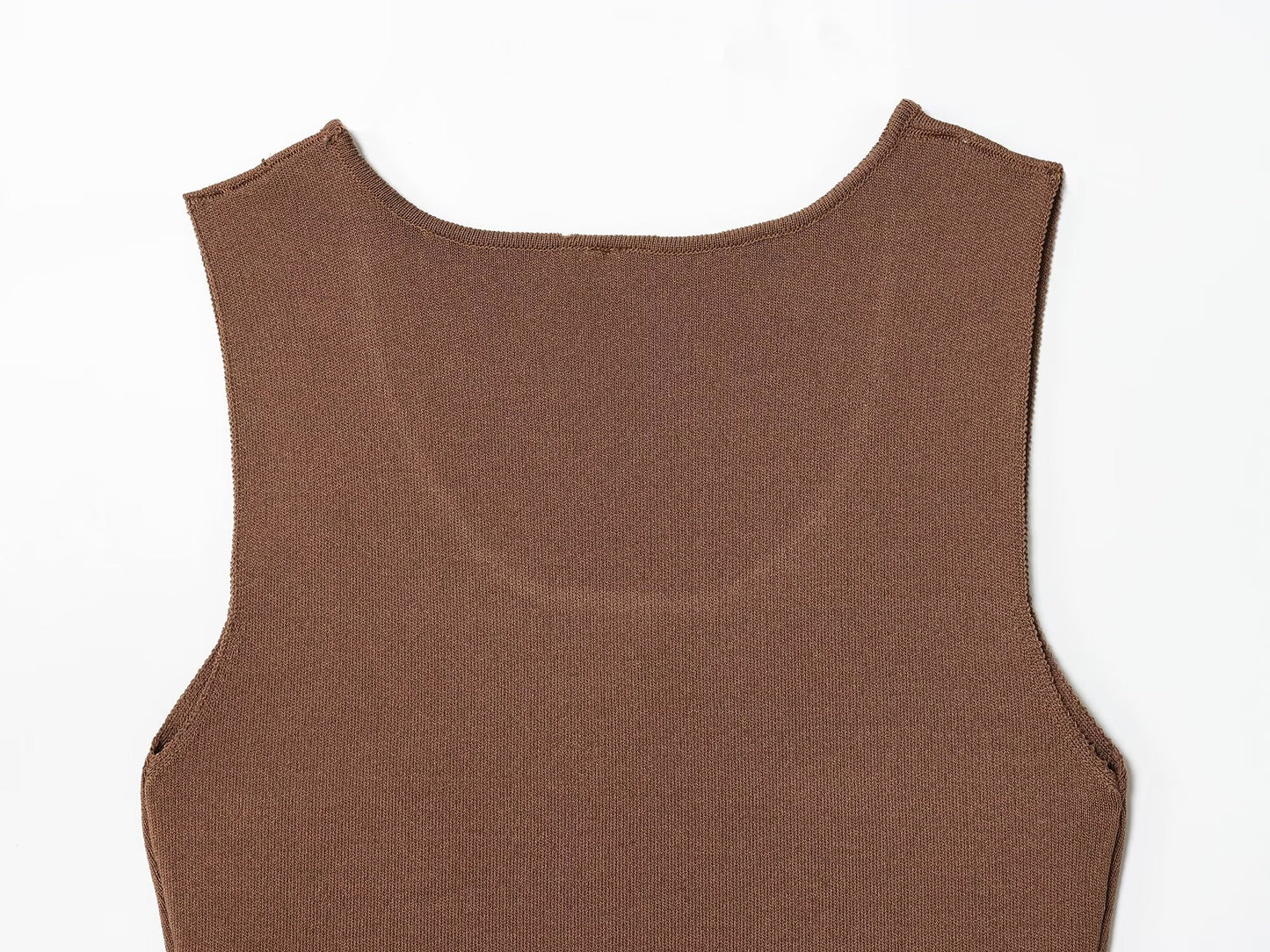 Women's New Fashion Sleeveless Knitted Splicing Midi Dress