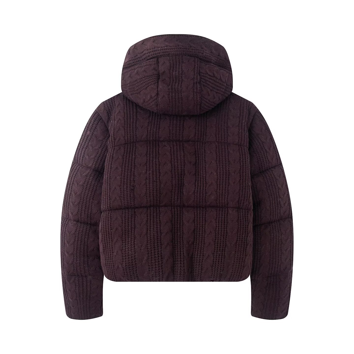 Women's winter thick eight strand knitted hooded jacket Coat
