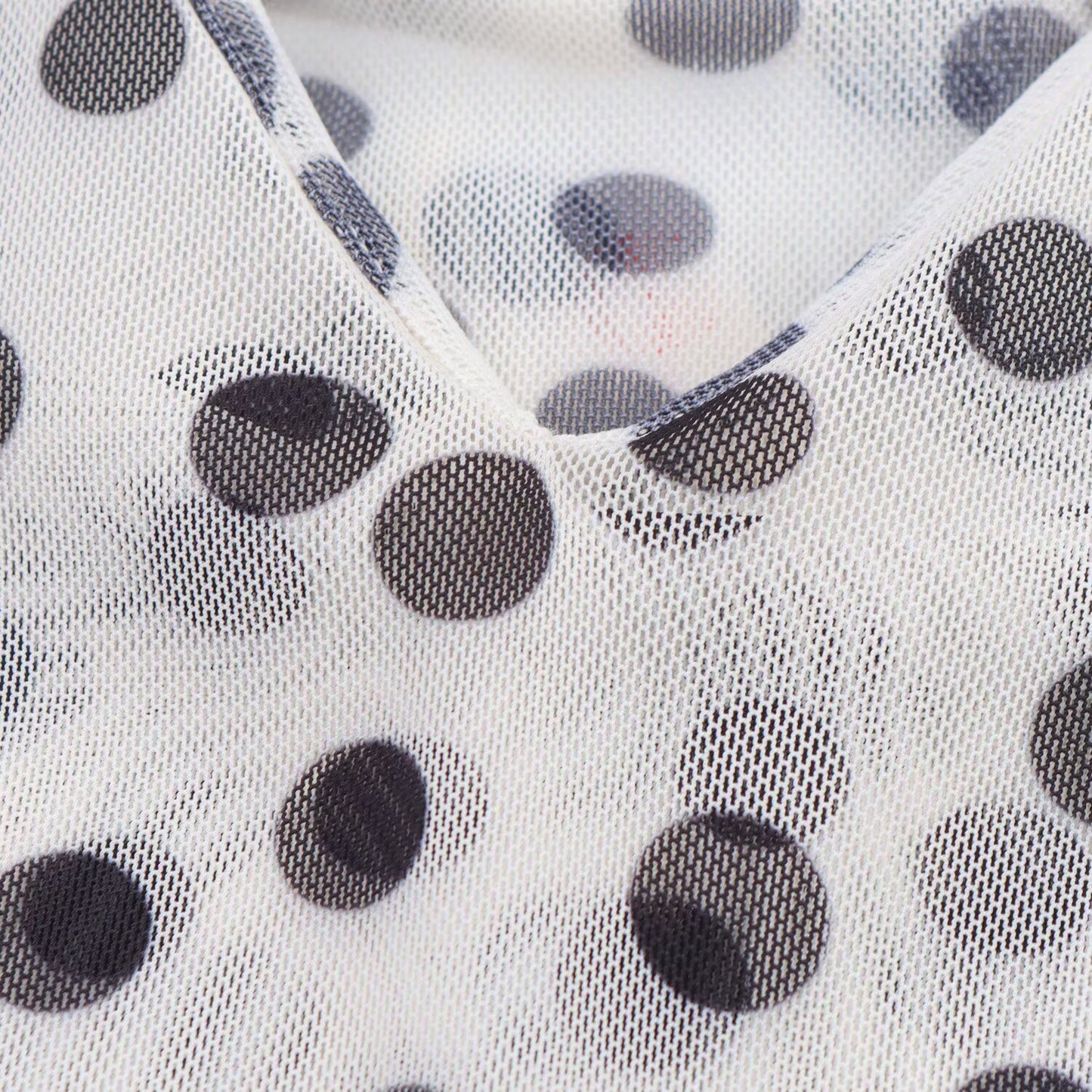 Women's new fashion polka dot print draped suspended Midi dress