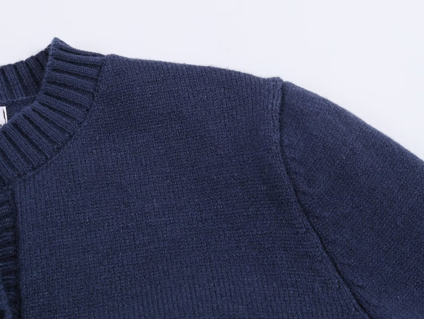 Women's O Neck short spliced knitted Coat