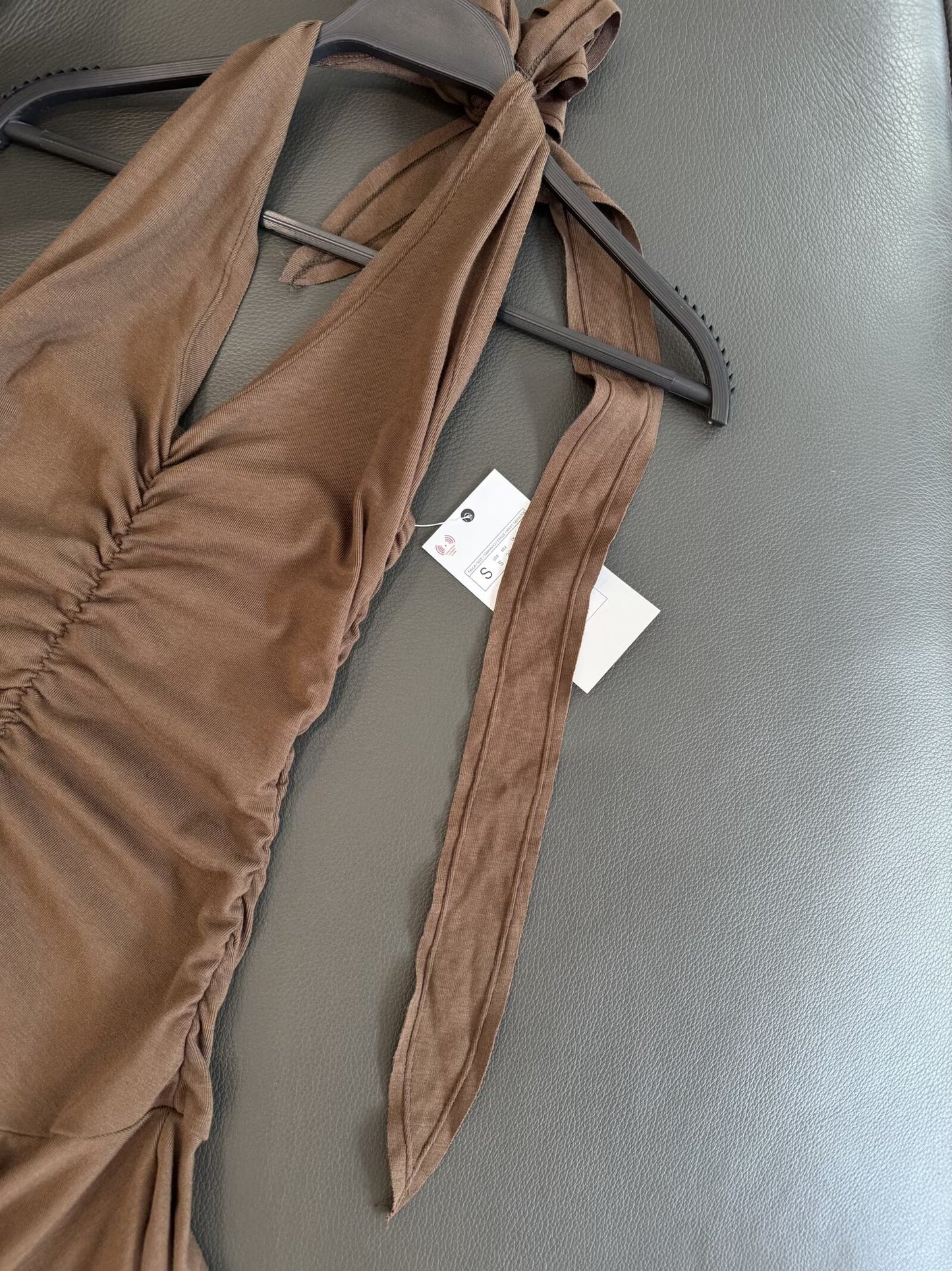 Women's 2025 New Fashion Hanging Neck Asymmetric Midi Dress