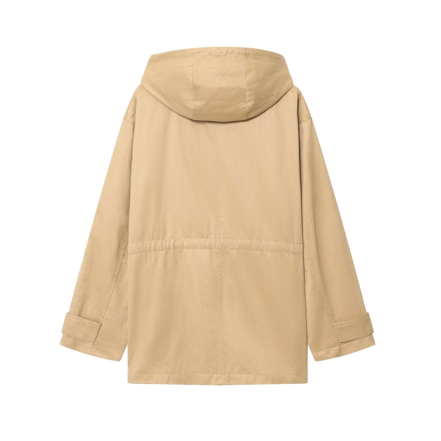 Women's 2025 new fashion multi pocket loose hooded Coat