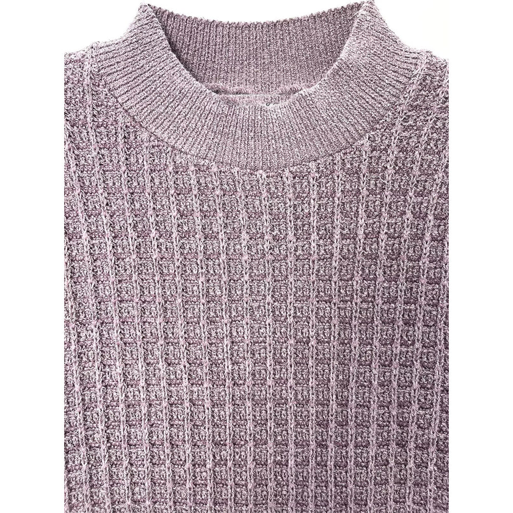 Women's new fashion faux fur effect short sleeved knitted mini dress