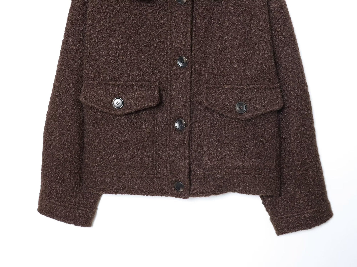 Women's new fur collar twill fabric jacket Coat