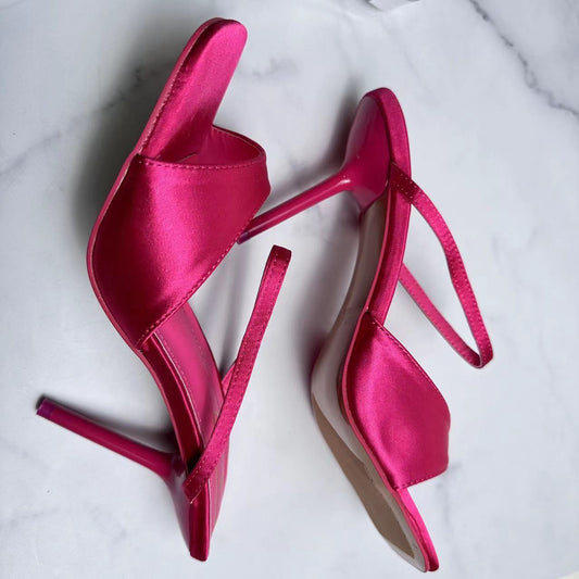 Women's New Fashion Joker Slim Square Toe Sexy Stiletto Sandals with High Heels.