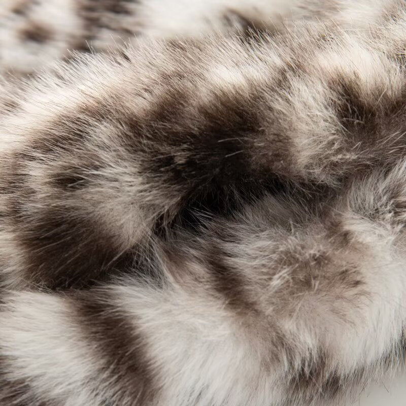 Women's new animal striped faux fur effect jacket Coat