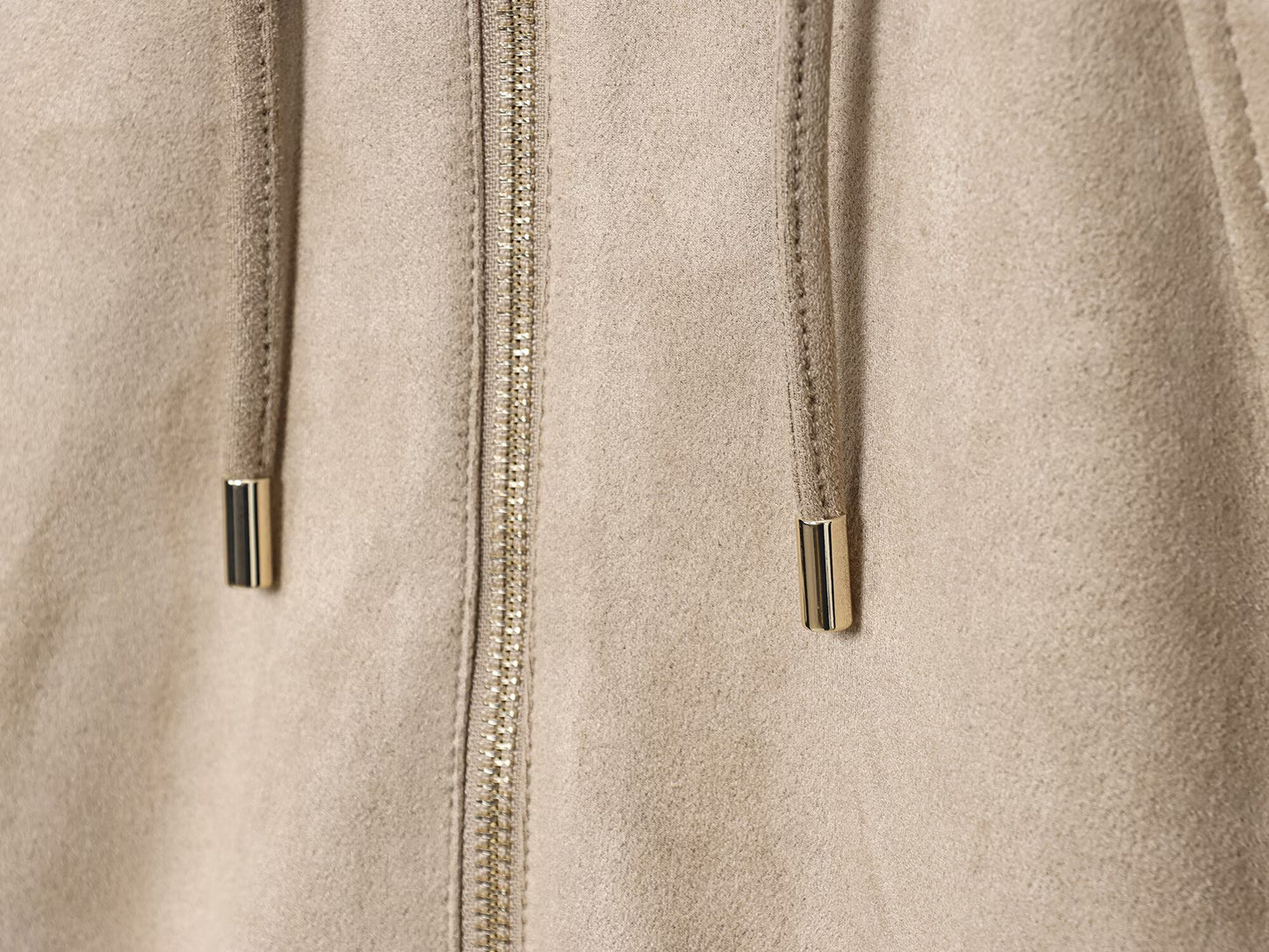 Women's new fashion suede texture effect hooded flying jacket Coat