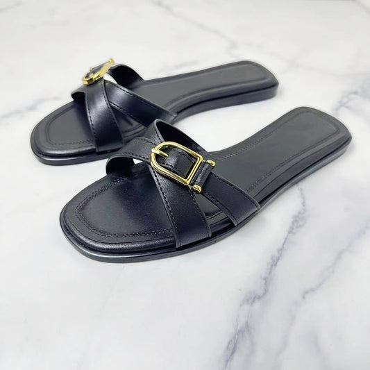 Women's New Fashion Joker Square Cross-belt Leisure Slippers for Travel and Holiday.