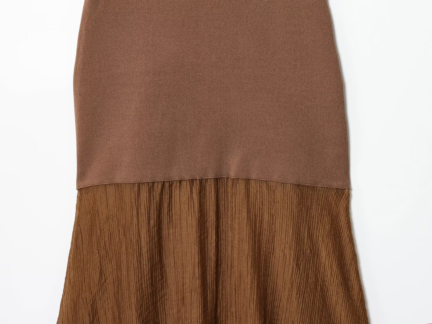 Women's New Fashion Sleeveless Knitted Splicing Midi Dress