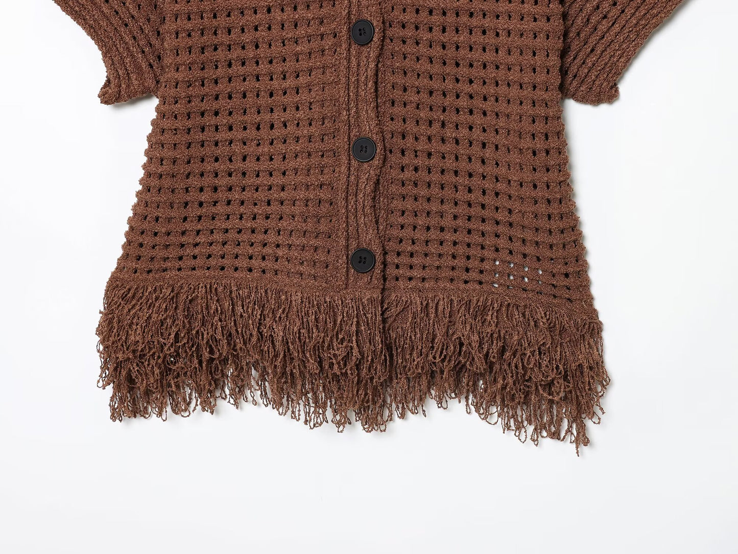 suit Women's 2 pieces tassel decorated Plaid knit Coat+Skirts