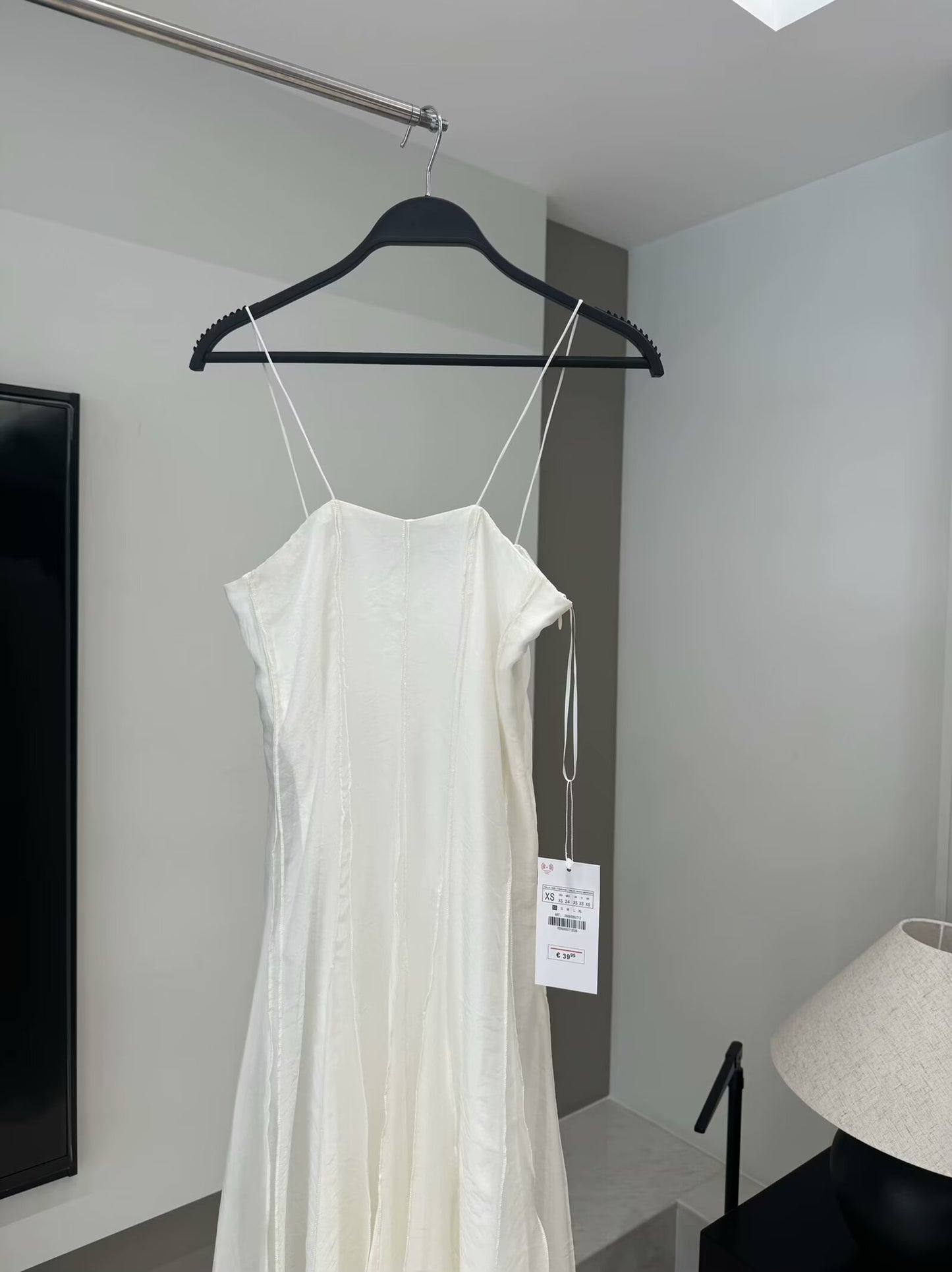 Women's new fashion sleeveless backless draped suspender midi dress