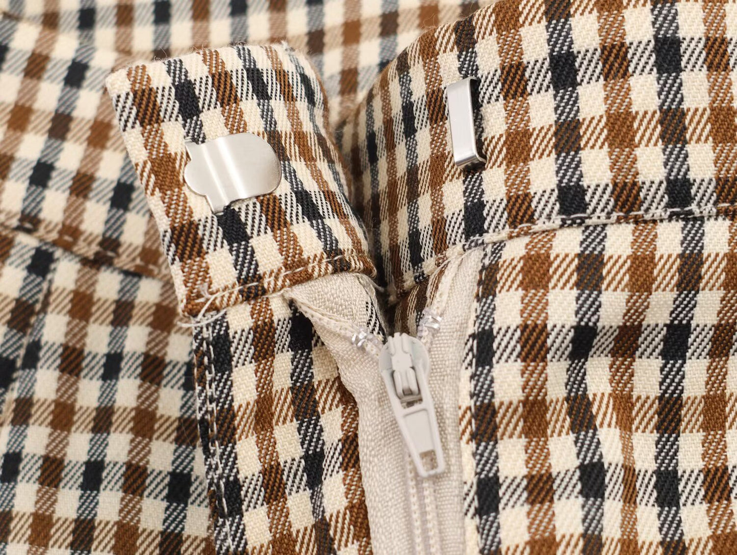 Women's new fashion loose single breasted checkered suit jacket+Pants suit