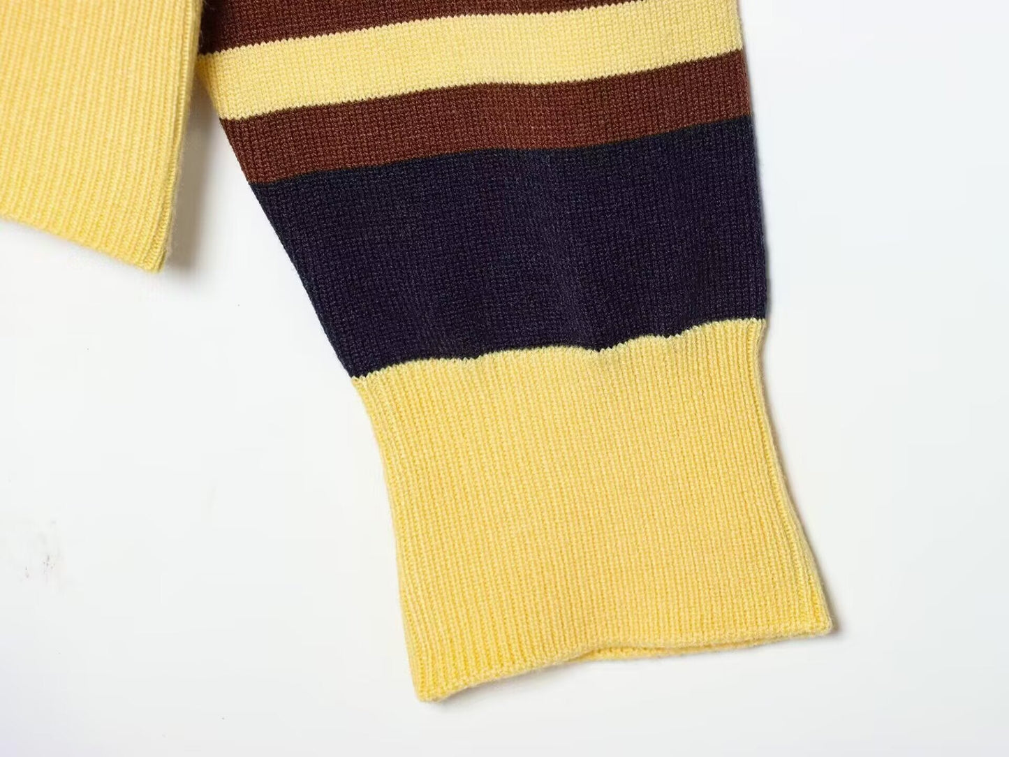 Women's casual striped knitted polo shirt