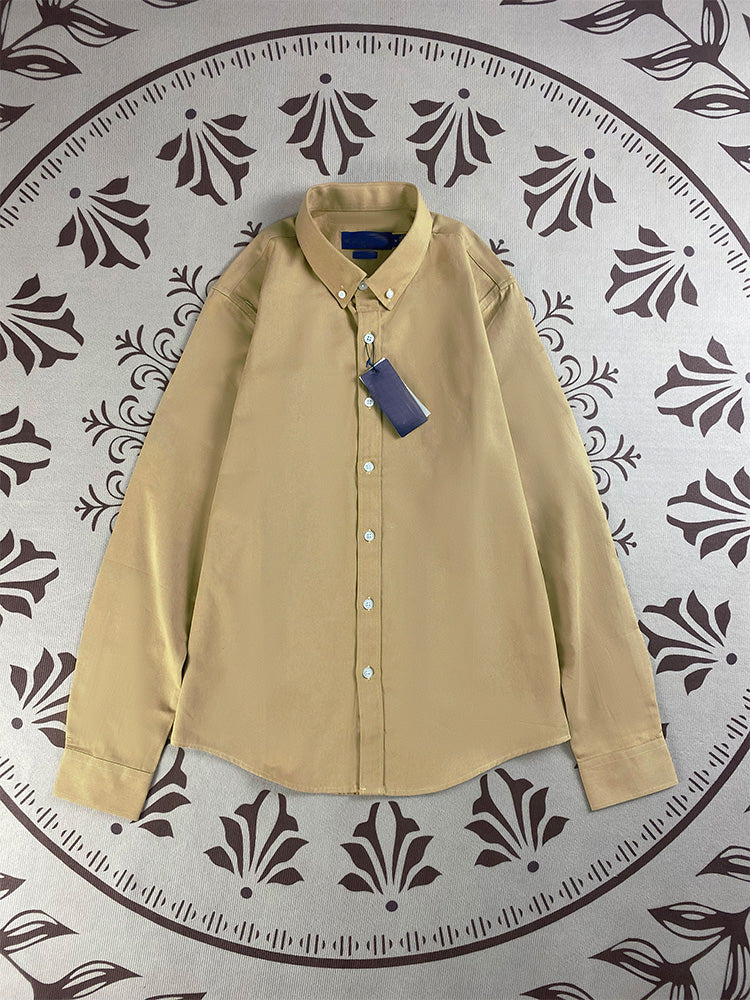 Men and women with the same new casual Joker cotton embroidered couple long sleeve shirt.