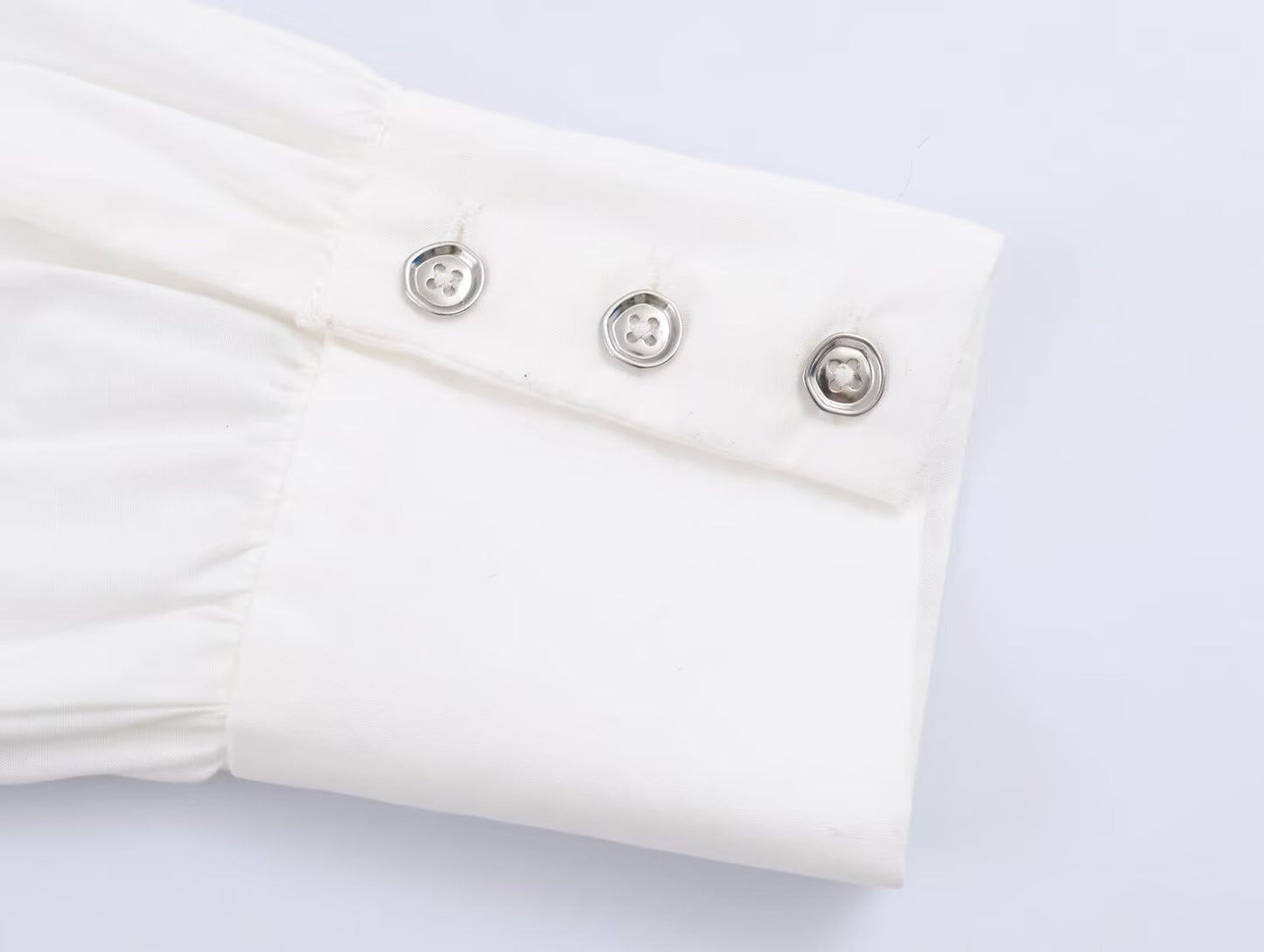 Women's Lapel beaded Decorative poplin shirt