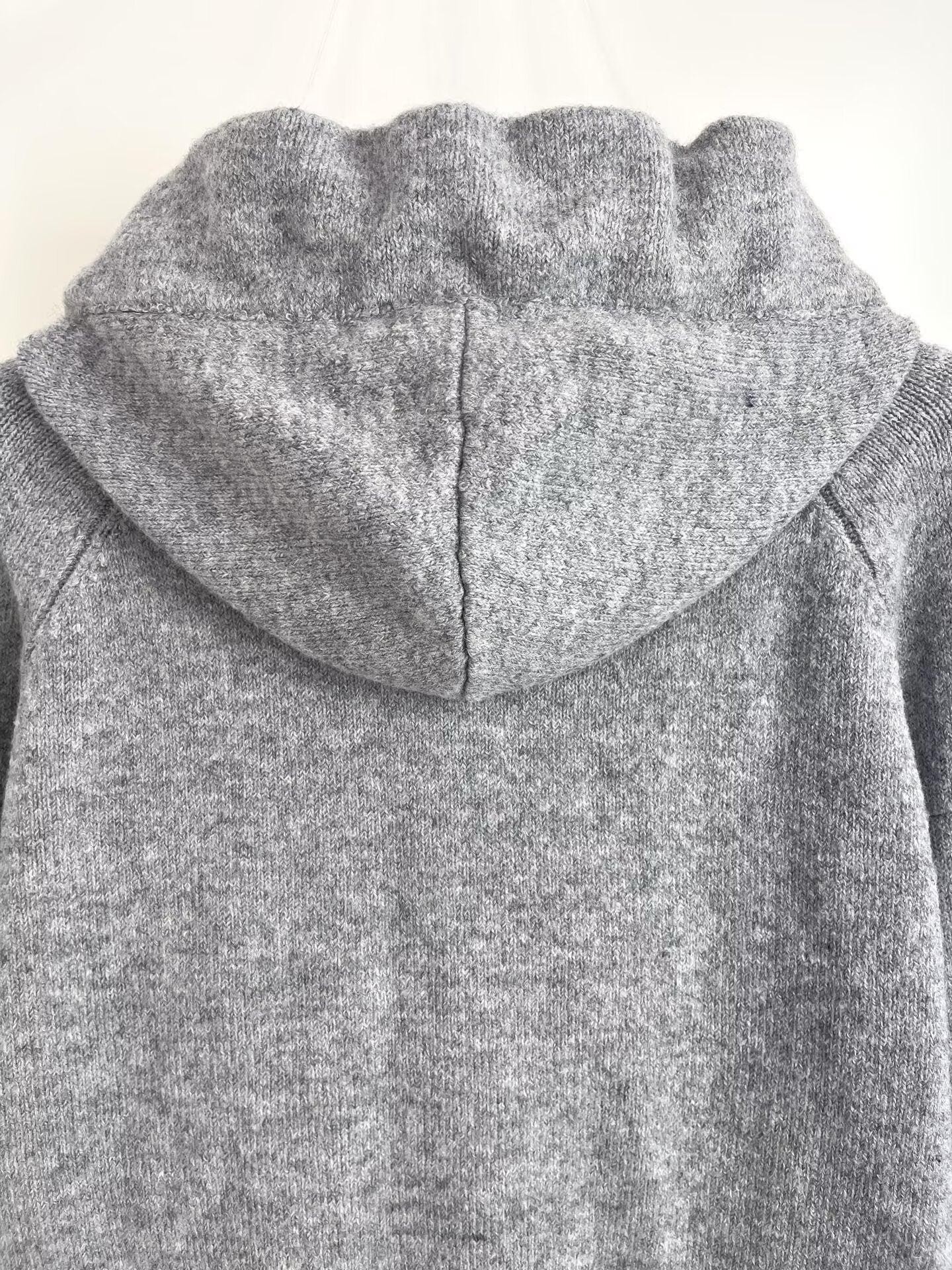 Women's bow decoration knitted hooded Coat