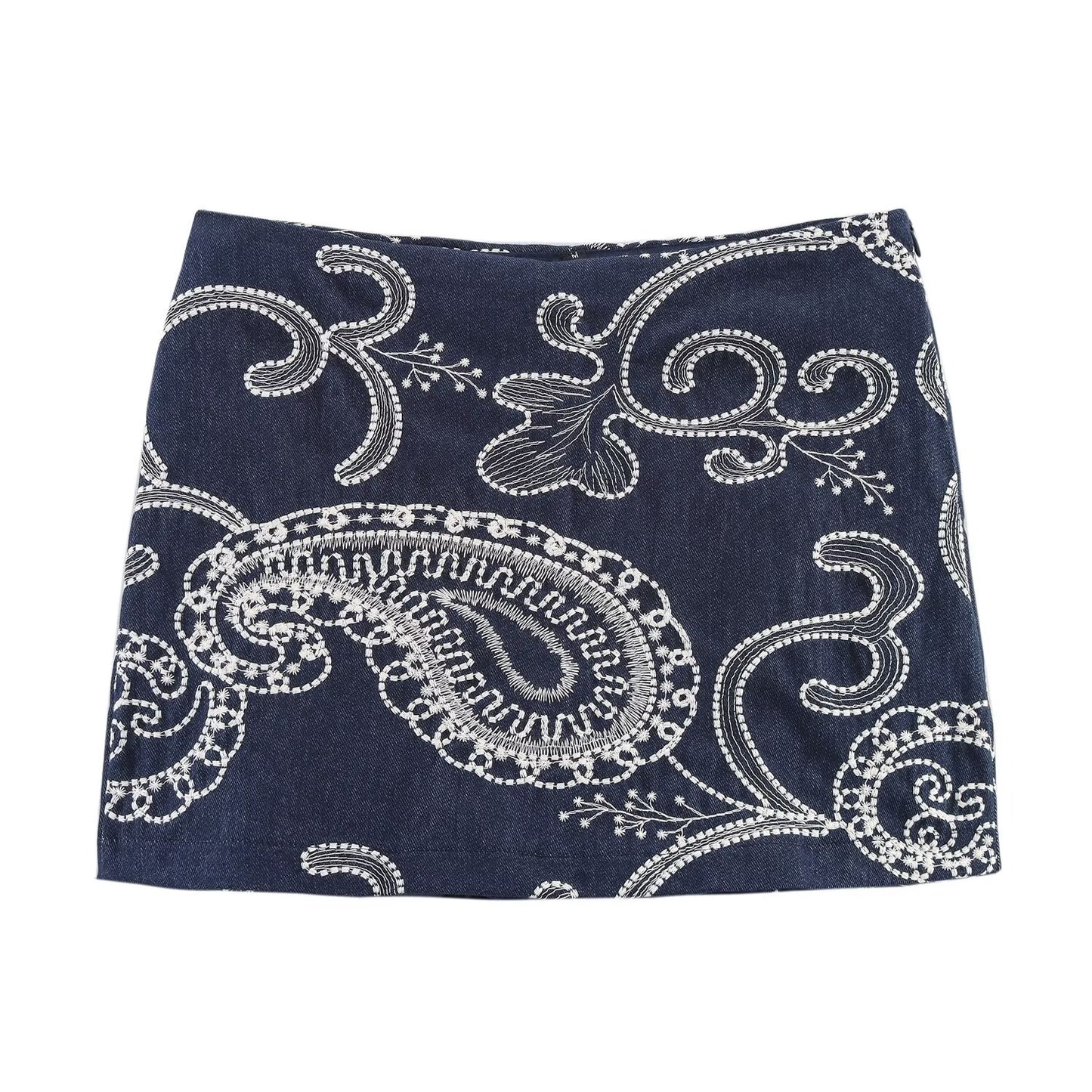 suit Women's 2 pieces New short V-neck embroidered vest style top + Shorts Skirts suit