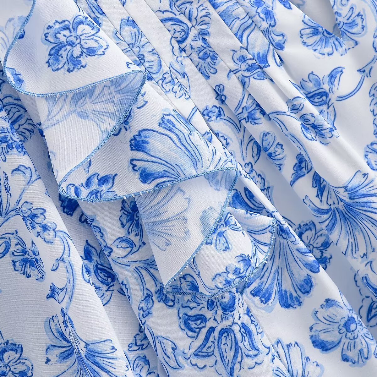 Women's New fashion layered decoration long sleeved printed shirt