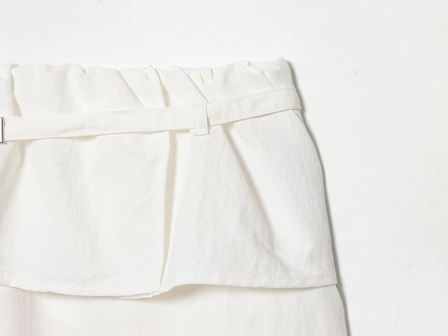 Women's layered waist design casual nylon pants