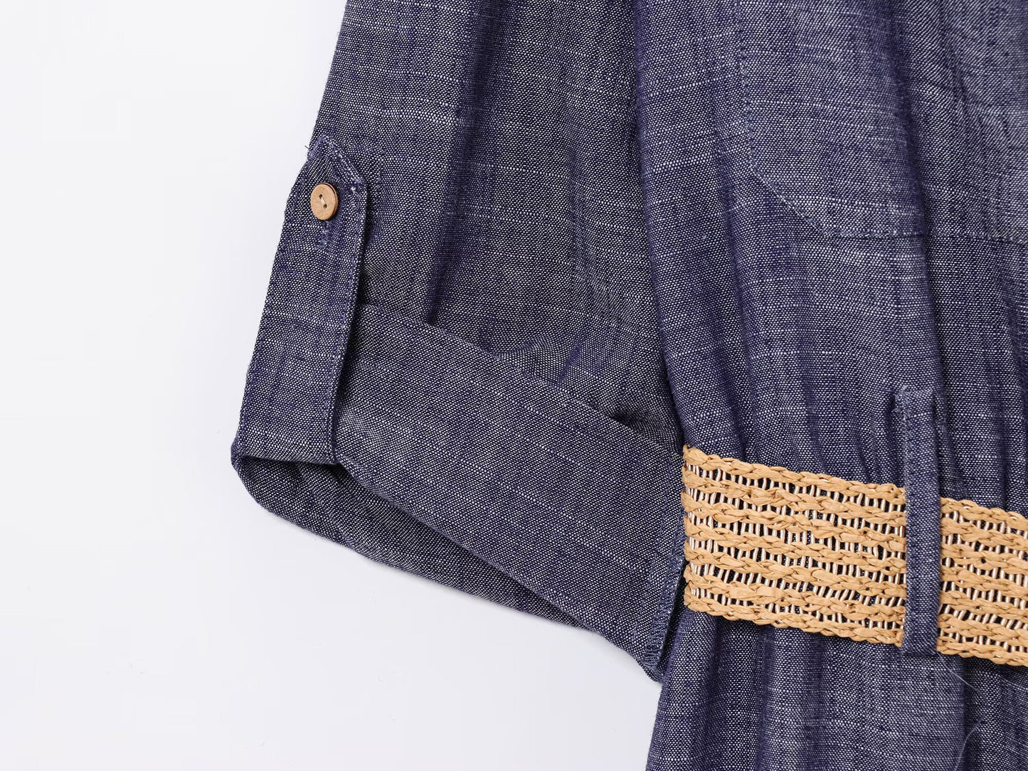 Women's new chic Fashion With belt single breasted shirt style MIDI dress retro short sleeved women's dress