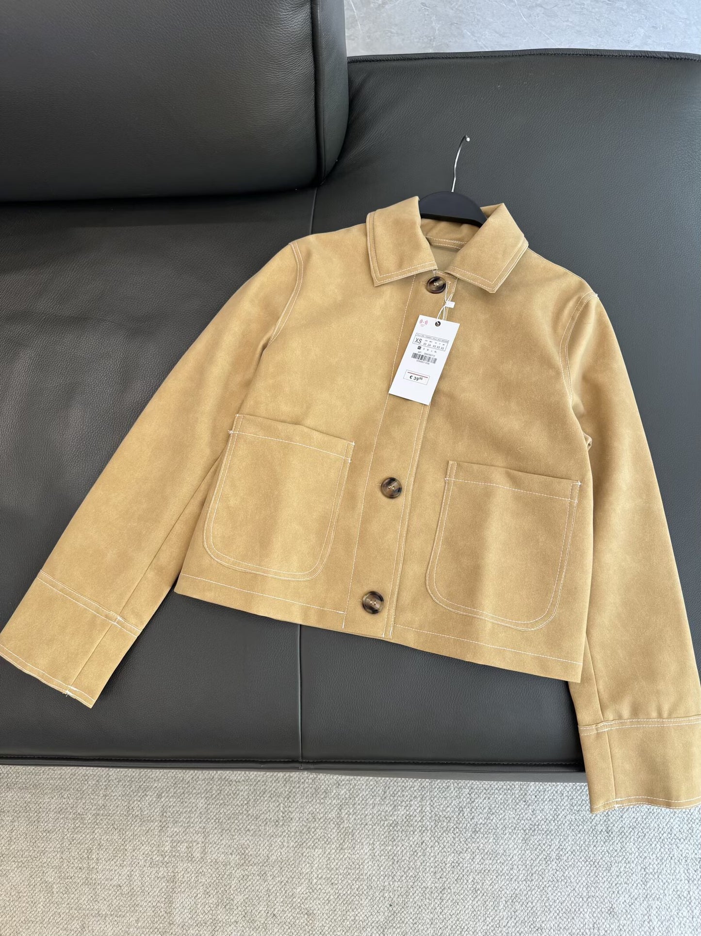 Women's autumn fashion casual suede texture leather Coat